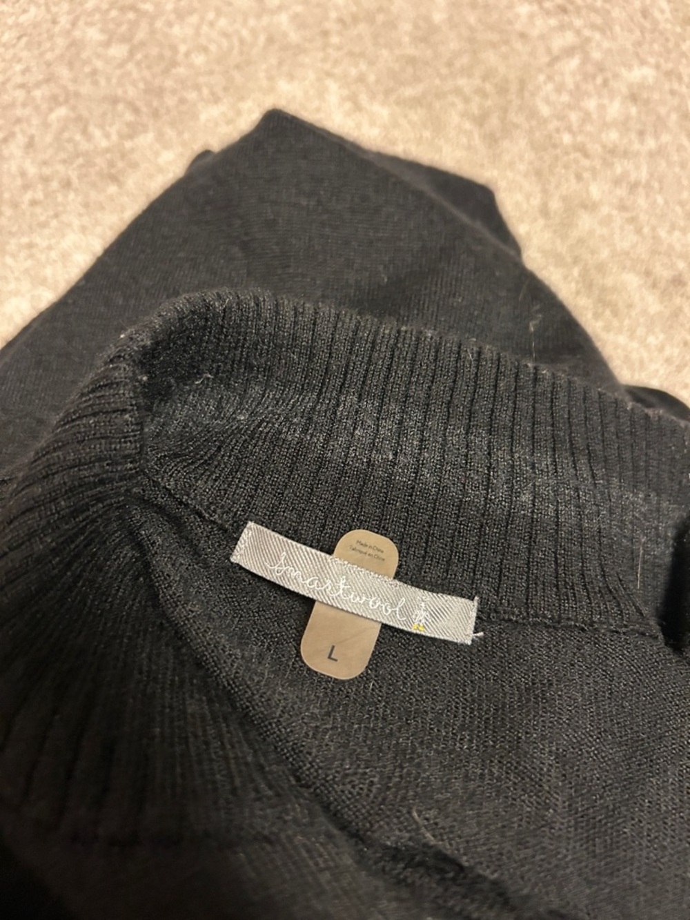 SMARTWOOL Men’s 1/2 Zip Wool Blend Sweater, Black, Large - Picture 5 of 9